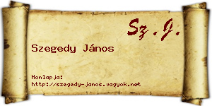 Szegedy János névjegykártya