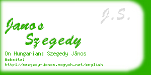janos szegedy business card