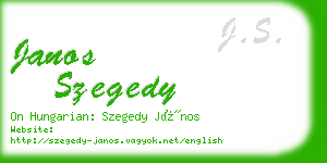 janos szegedy business card